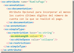 NumCtaPago en XSD